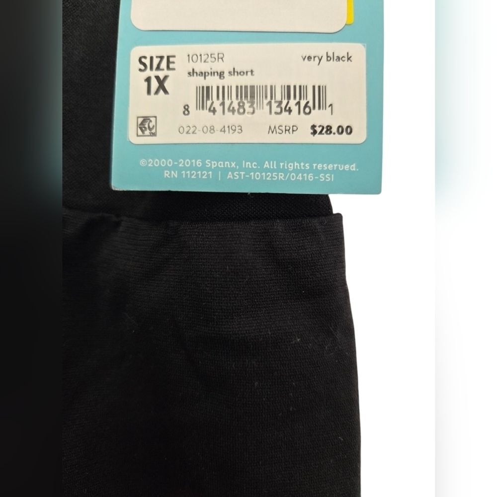 NWT Spanx Assets Black Shaping Shorts Size 1x - Picture 2 of 5